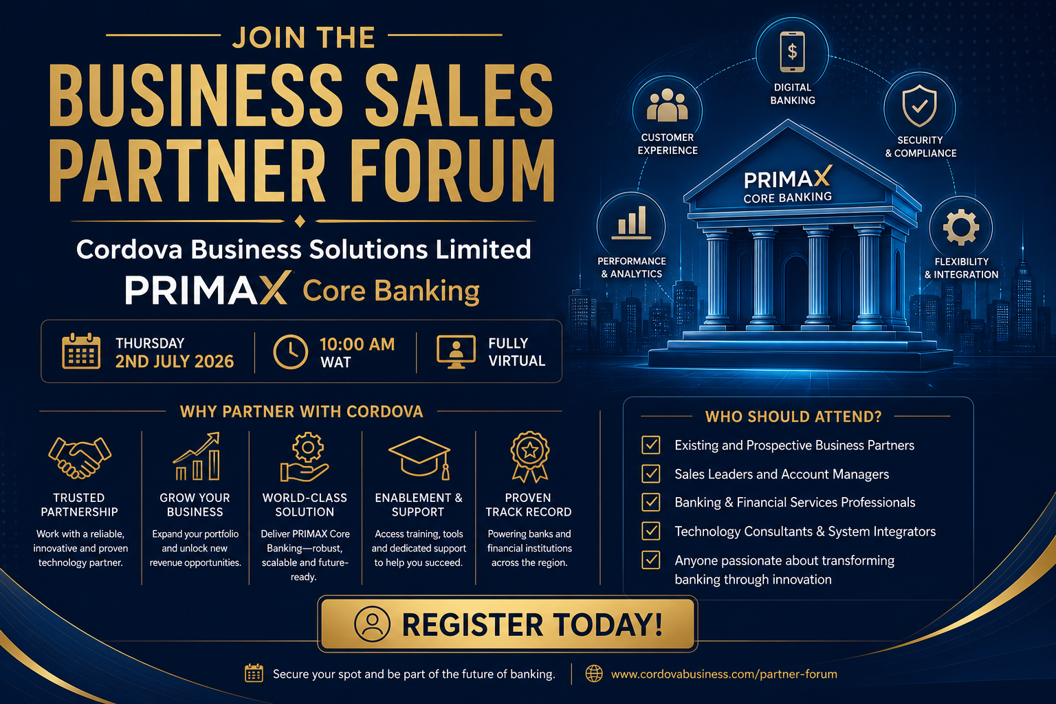 Business Sales Partner Forum promotional flyer by Cordova Business Solutions Limited